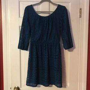 Blue lace dress